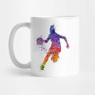 Girl Basketball Player Colorful Watercolor Silhouette Mug